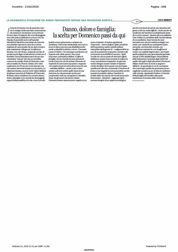 DOMENICO RIFLESSIONE ETICA