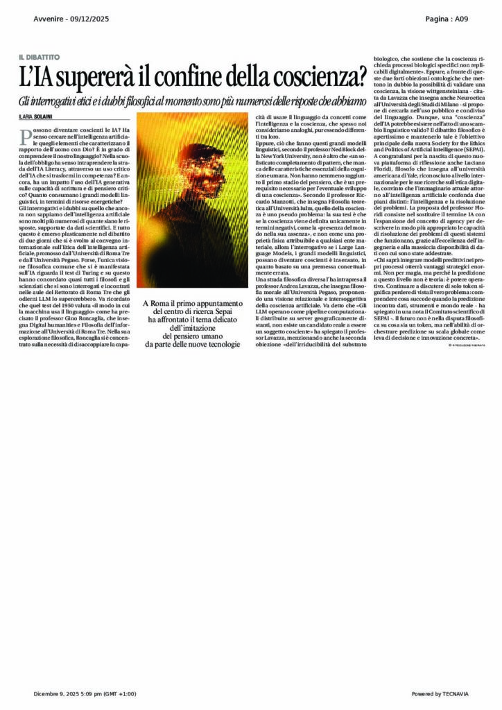 Solaini: L’IA supererà il confine della coscienza? – Avvenire