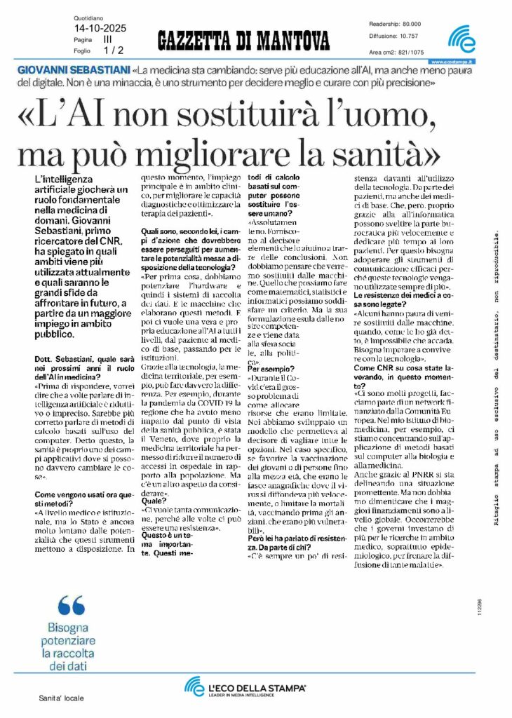 Sebastiani: L’AI non sostituirà l’uomo, ma può migliorare la sanità – Gazzetta di Mantova
