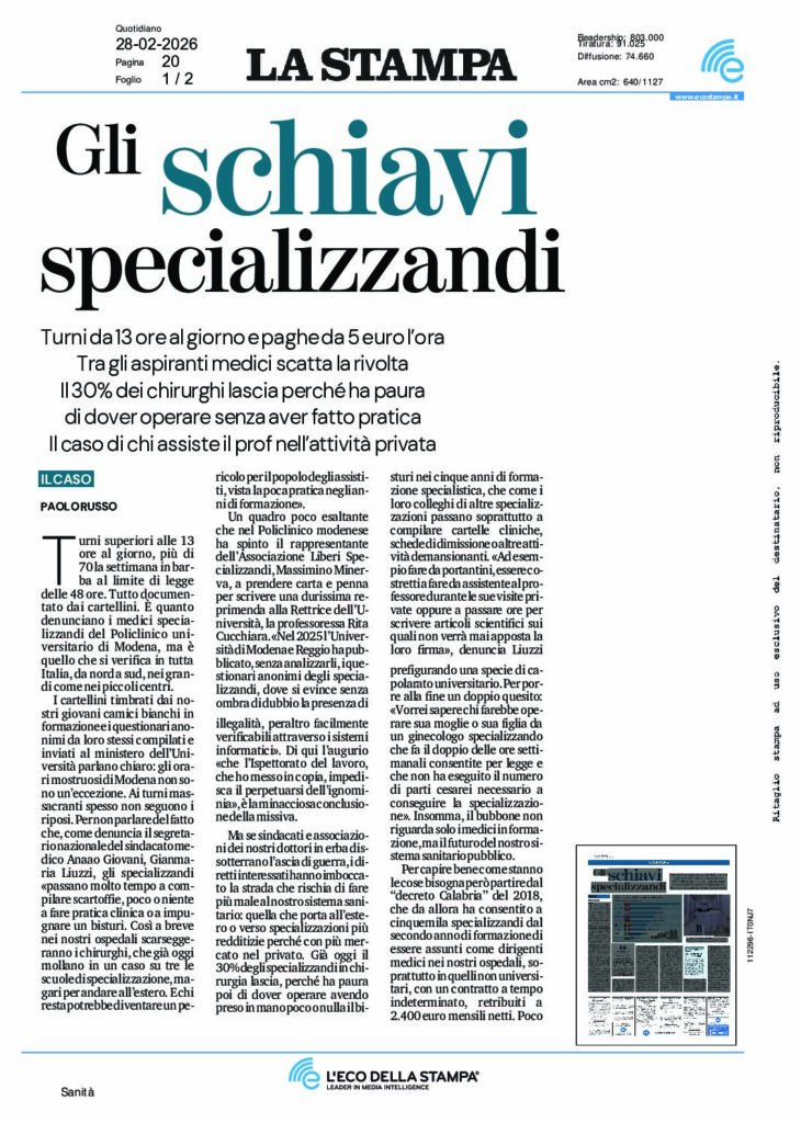 Russo: Gli schiavi specializzandi – La Stampa