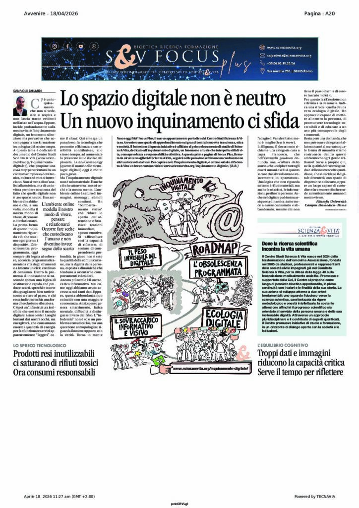 Ghilardi: Lo spazio digitale non è neutro Un nuovo inquinamento ci sfida – Avvenire
