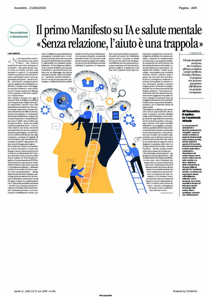 Beretta: Il primo Manifesto su IA e salute mentale «Senza relazione, l’aiuto è una trappola» – Avvenire