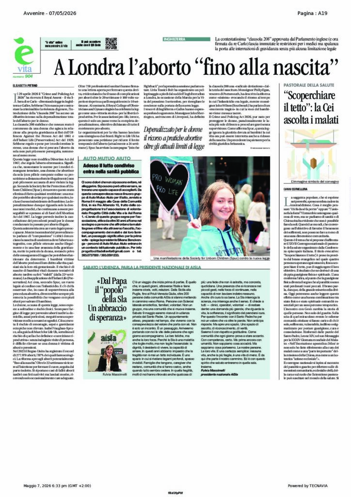Pittino: A Londra l’aborto “fino alla nascita” – Avvenire