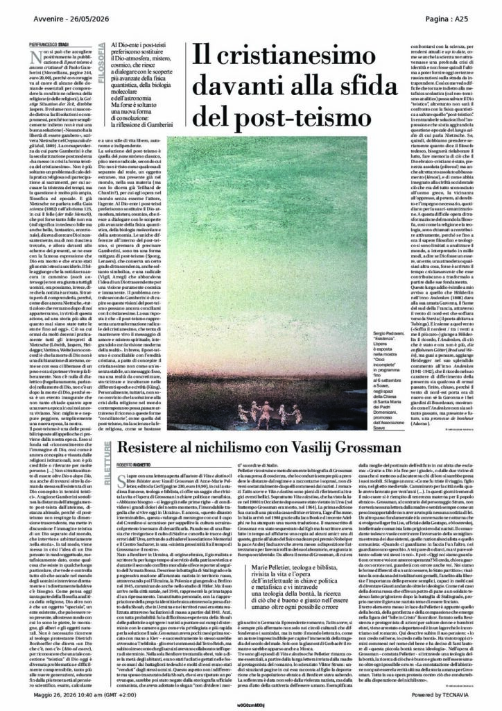 Stagi: Il cristianesimo davanti alla sfida del post-teismo – Avvenire