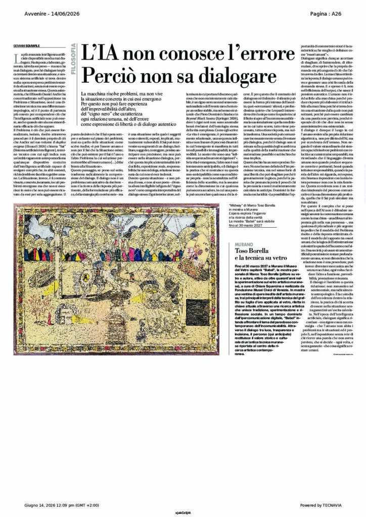 Scarafile: L’IA non conosce l’errore Perciò non sa dialogare – Avvenire