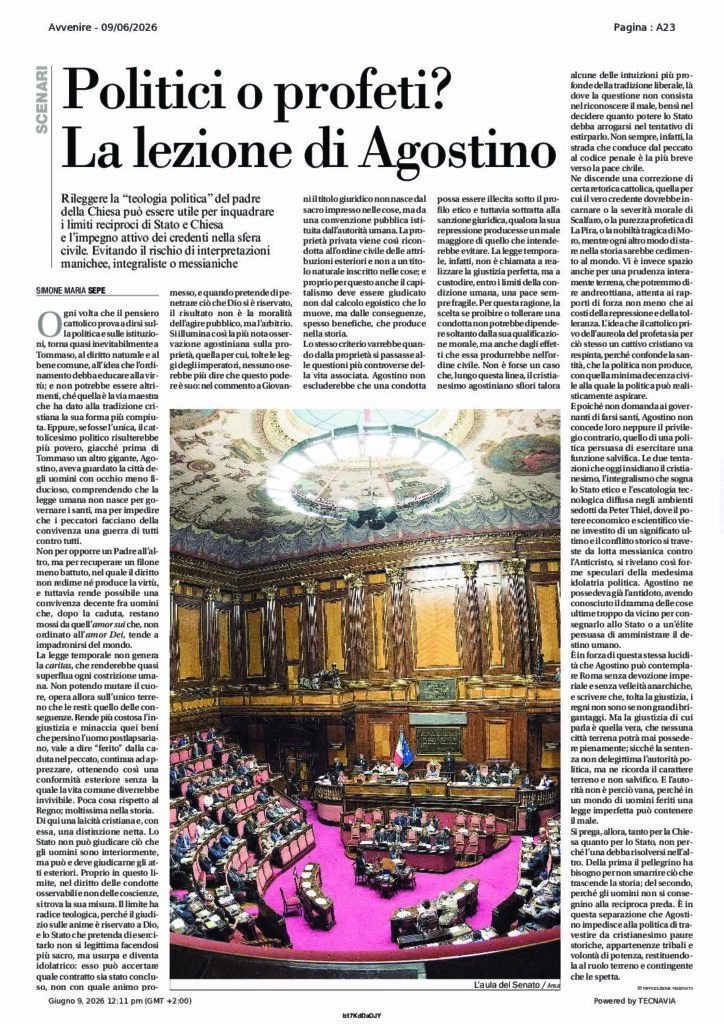Sepe: Politici o profeti? La lezione di Agostino – Avvenire