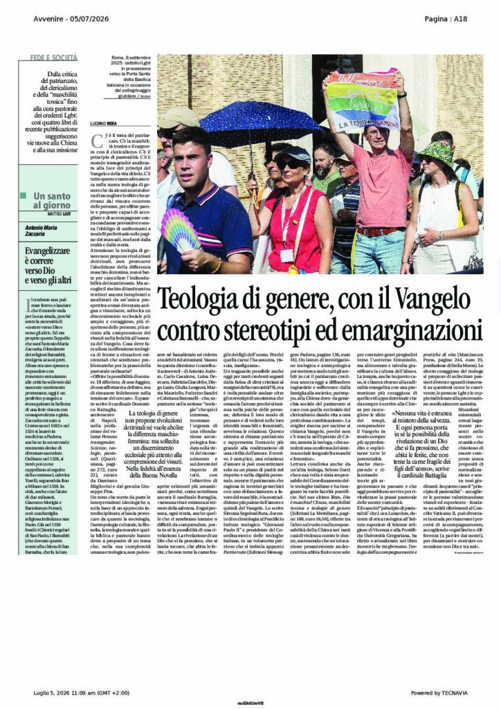 Moia: Teologia di genere, con il Vangelo contro stereotipi ed emarginazioni – Avvenire