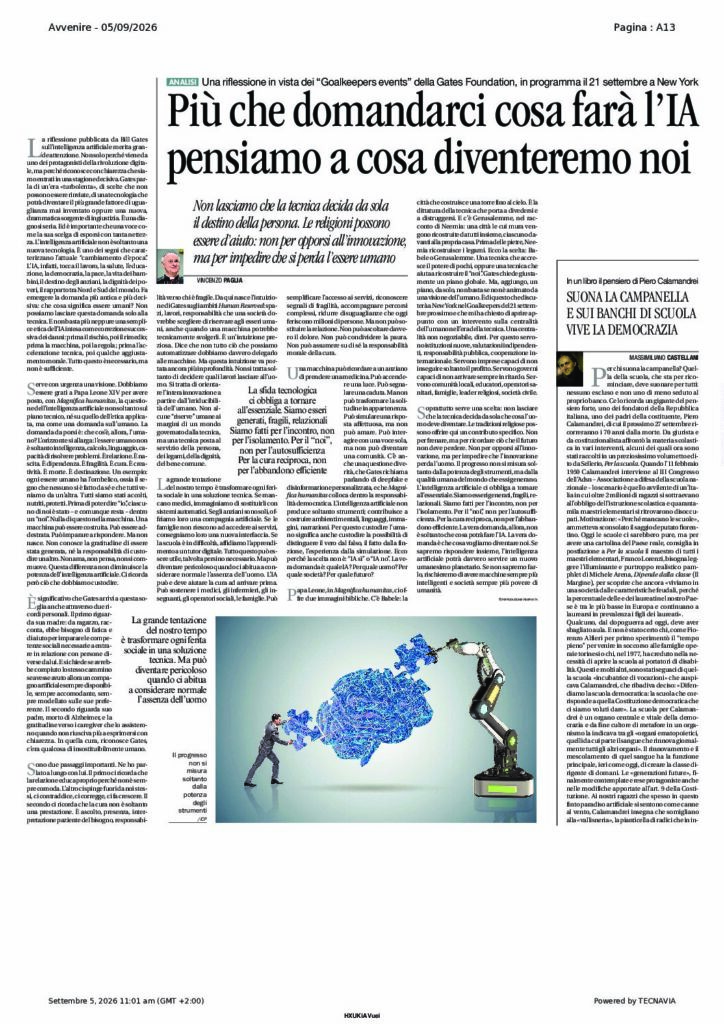 Paglia: Più che domandarci cosa farà l’IA pensiamo a cosa diventeremo noi – Avvenire
